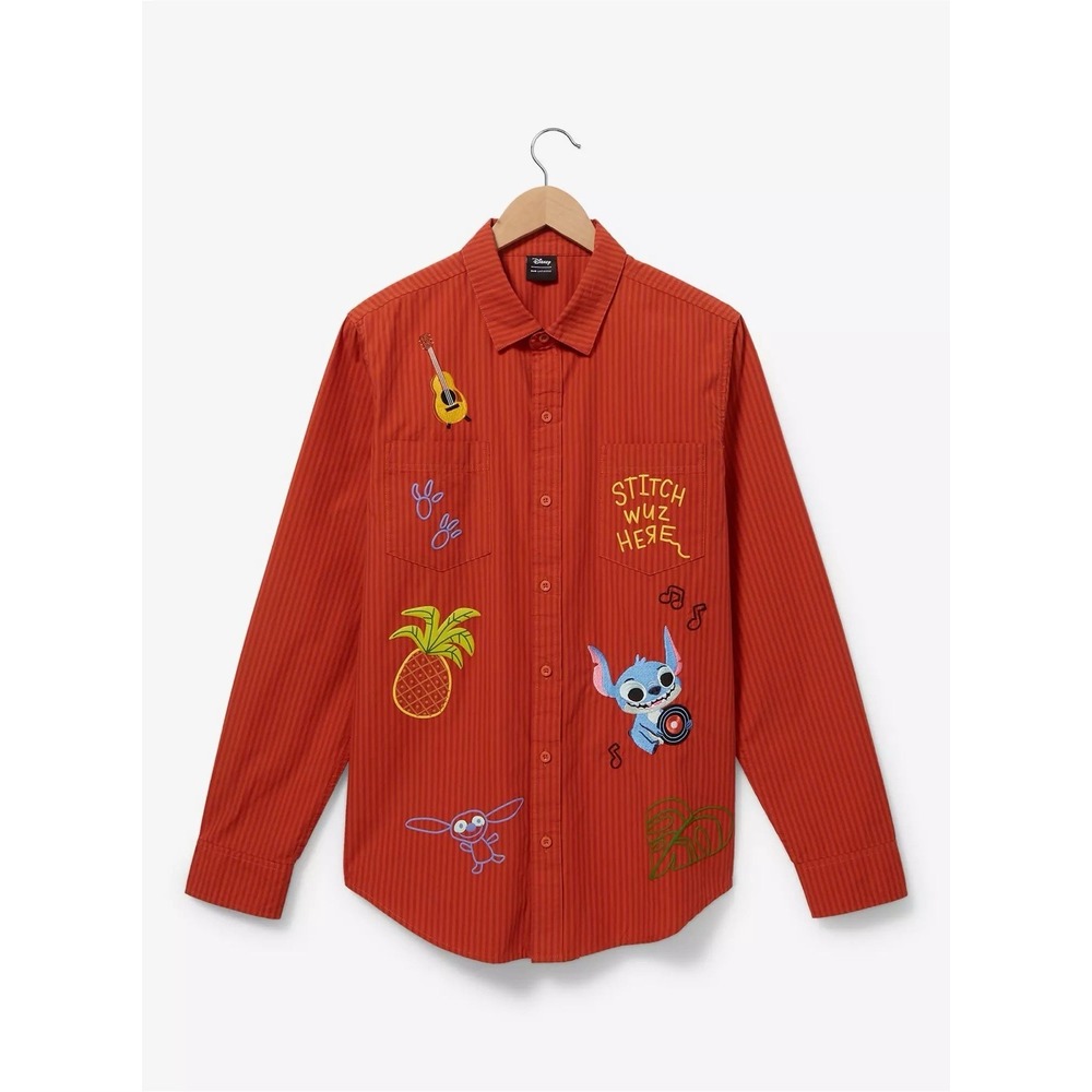 Disney Her Universe Lilo Stitch Unisex M Isometric Shacket Orange NWT Exclusive